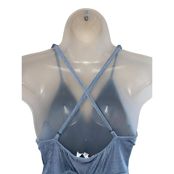 New Mable Blue Date Night MIDI Deep V-Neck & Crisscross Back Medium - Picture 12 of 15